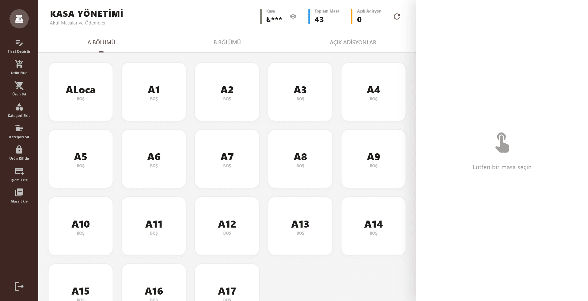 Cadde Kafe Yönetim Sistemi
